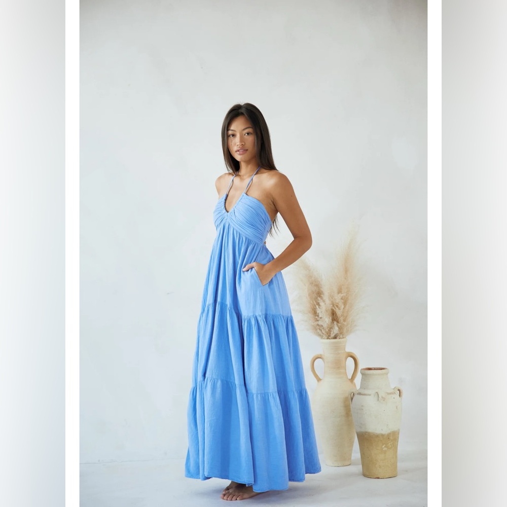 Blanco by nature Carlotta Blue Maxi Dress